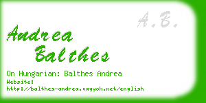 andrea balthes business card